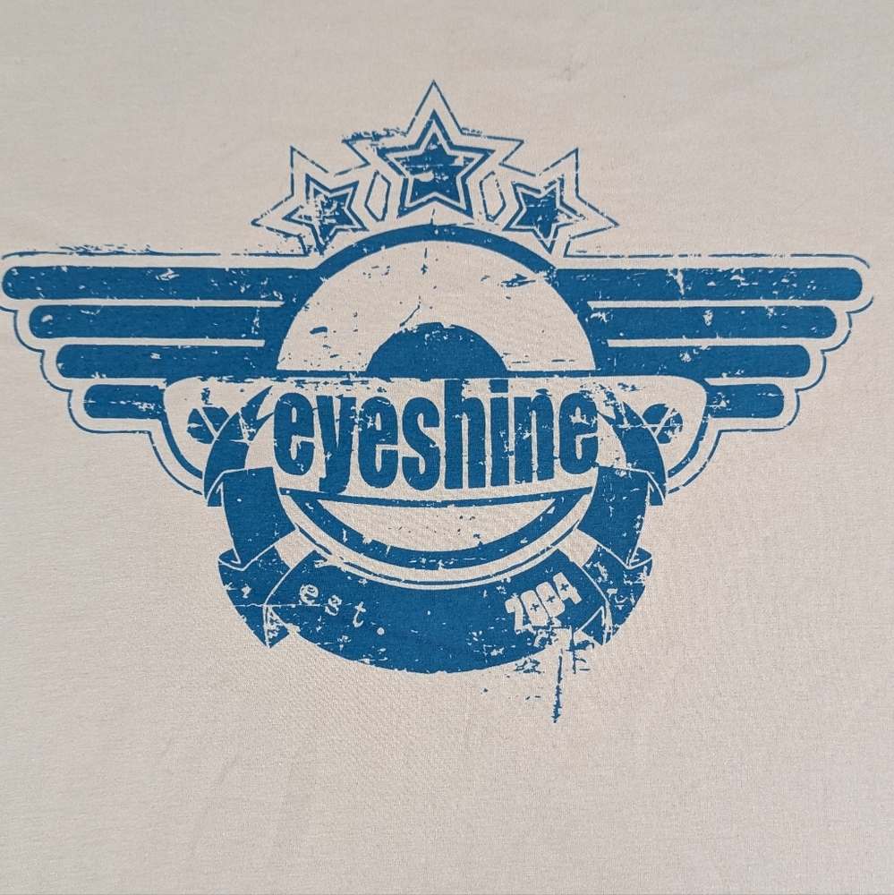 Eyeshine Band Merch Concert Tshirt Autographed Cream Color XL